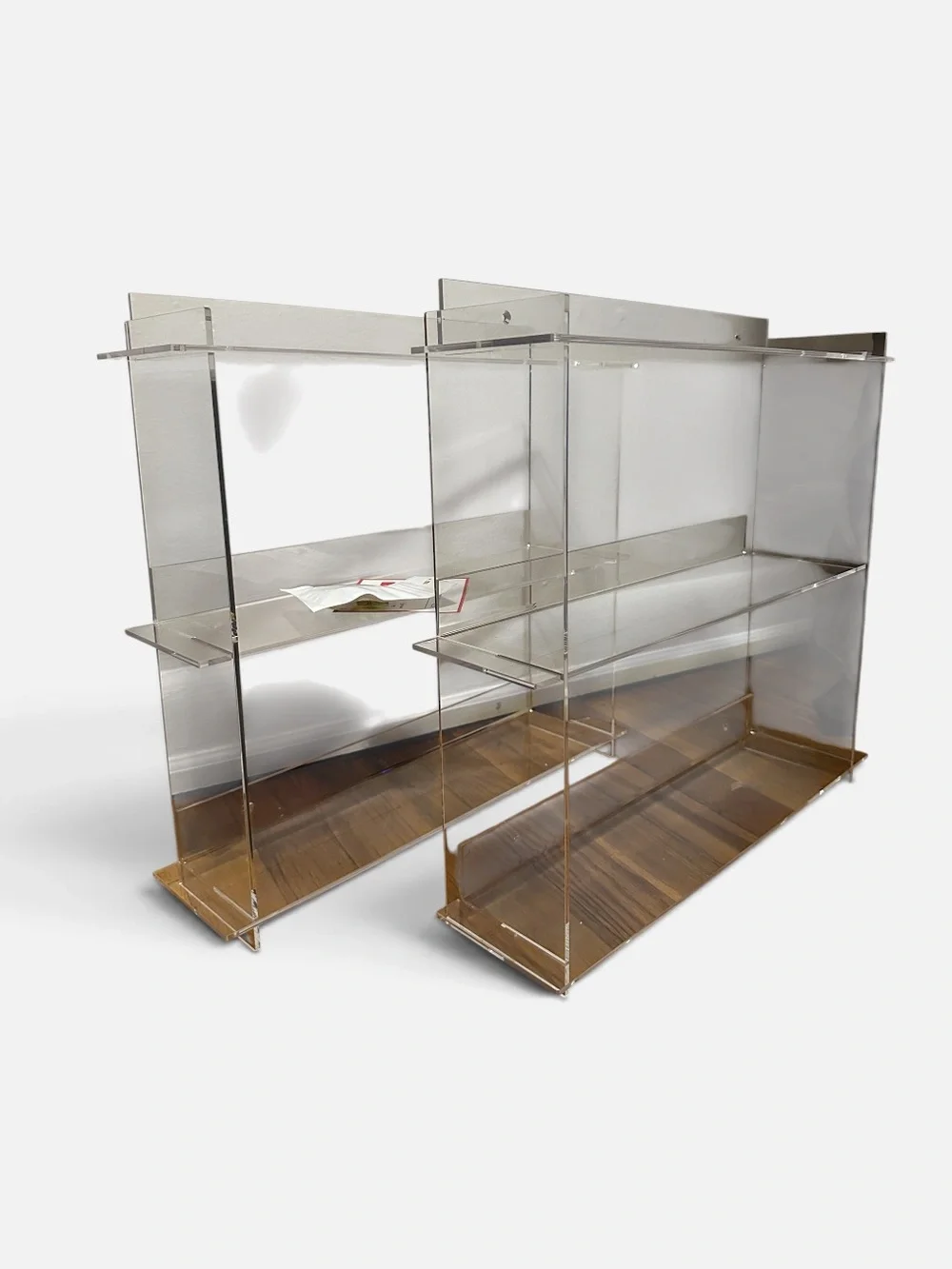 HONTUU x2 Acrylic Organizer with Mounting Hardware - Clear wall display shelves